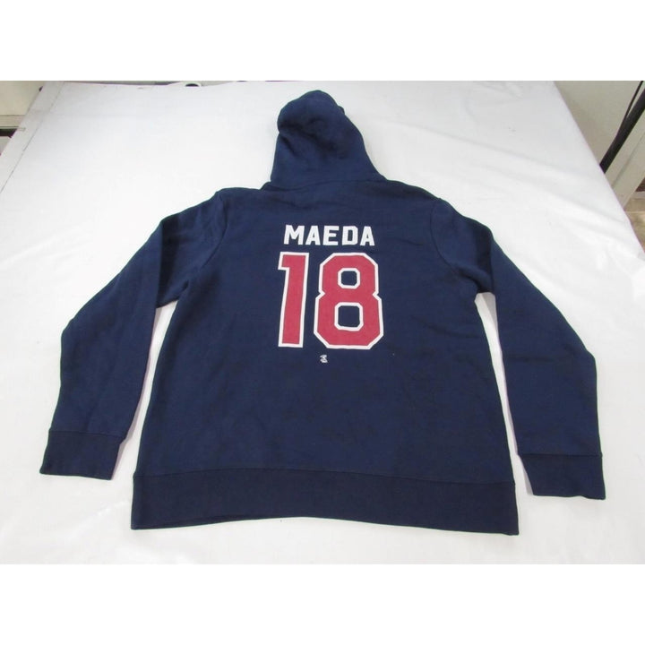 Minnesota Twins 18 Kenta Maeda Mens Size XL XLarge Navy Blue Hoodie Image 2