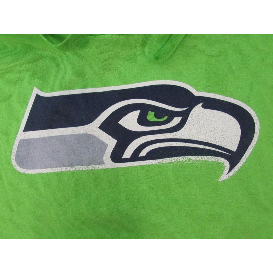 Seattle Seahawks Mens Size 2XL 2XLarge Green Hoodie w/ Distressed Print Image 3