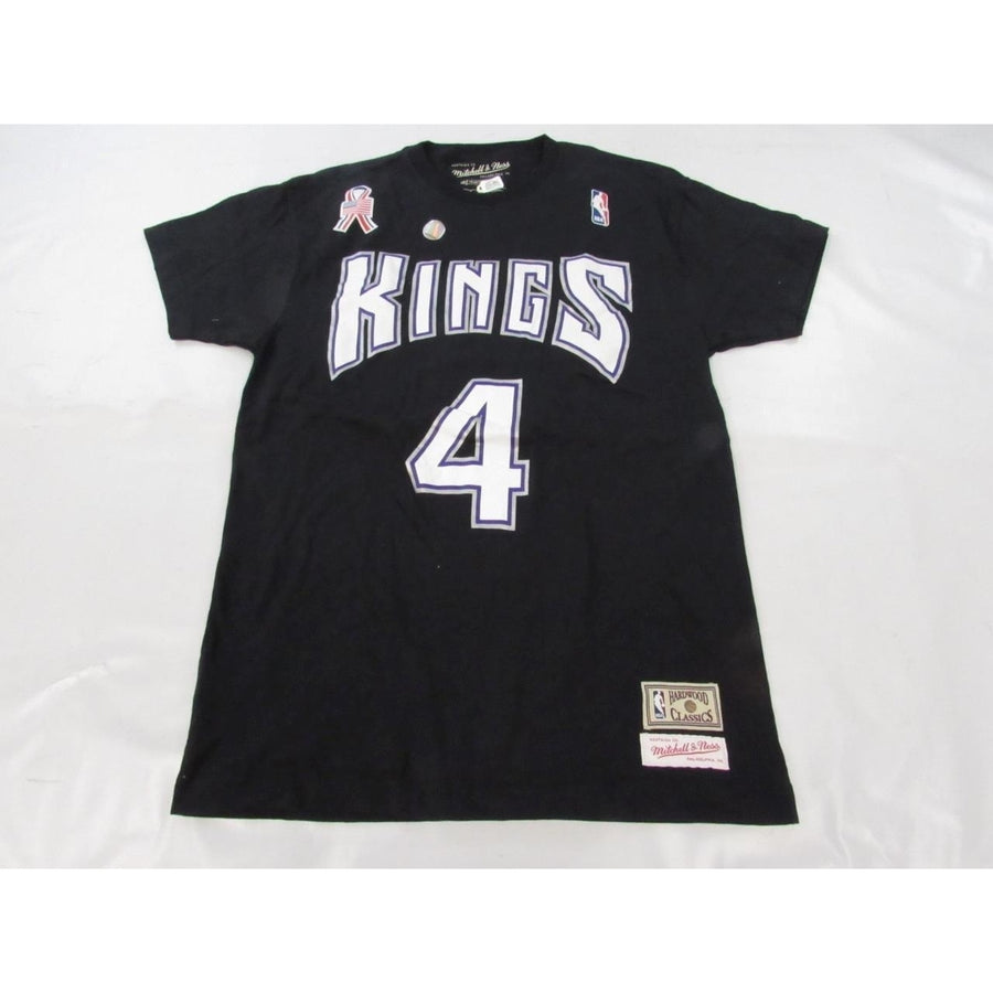 Sacramento Kings 4 Mens Size S Small Black Mitchell and Ness Shirt Image 1