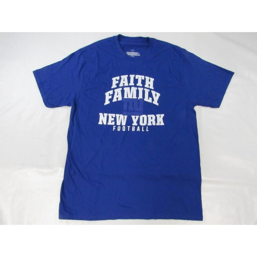 York Giants "Faith Family" Mens Size L Large Blue Shirt Image 1