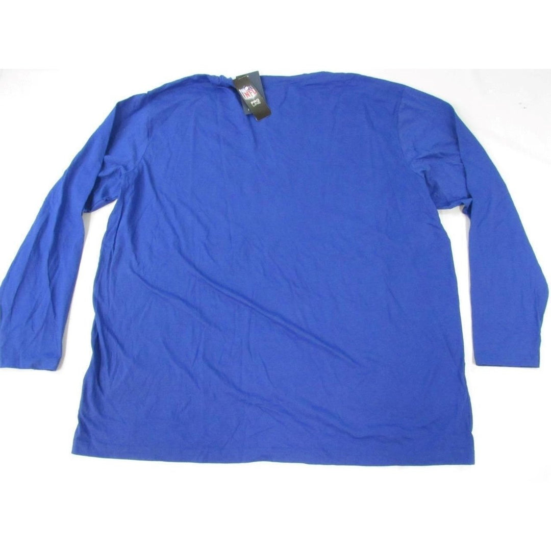 York Giants NY Mens Size 3XLT 3XLarge-Tall Blue Long Sleeved Shirt Image 2