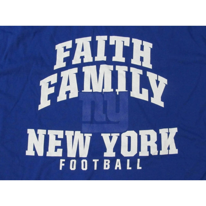 York Giants "Faith Family" Mens Size L Large Blue Shirt Image 3