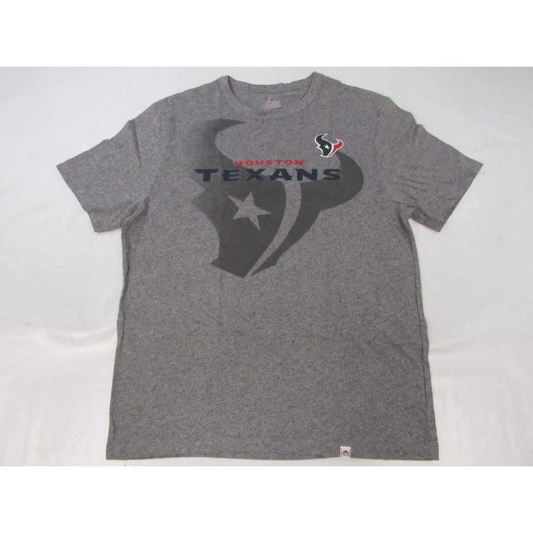 Houston Texans Mens Size L Heather Gray Majestic Shirt Image 1