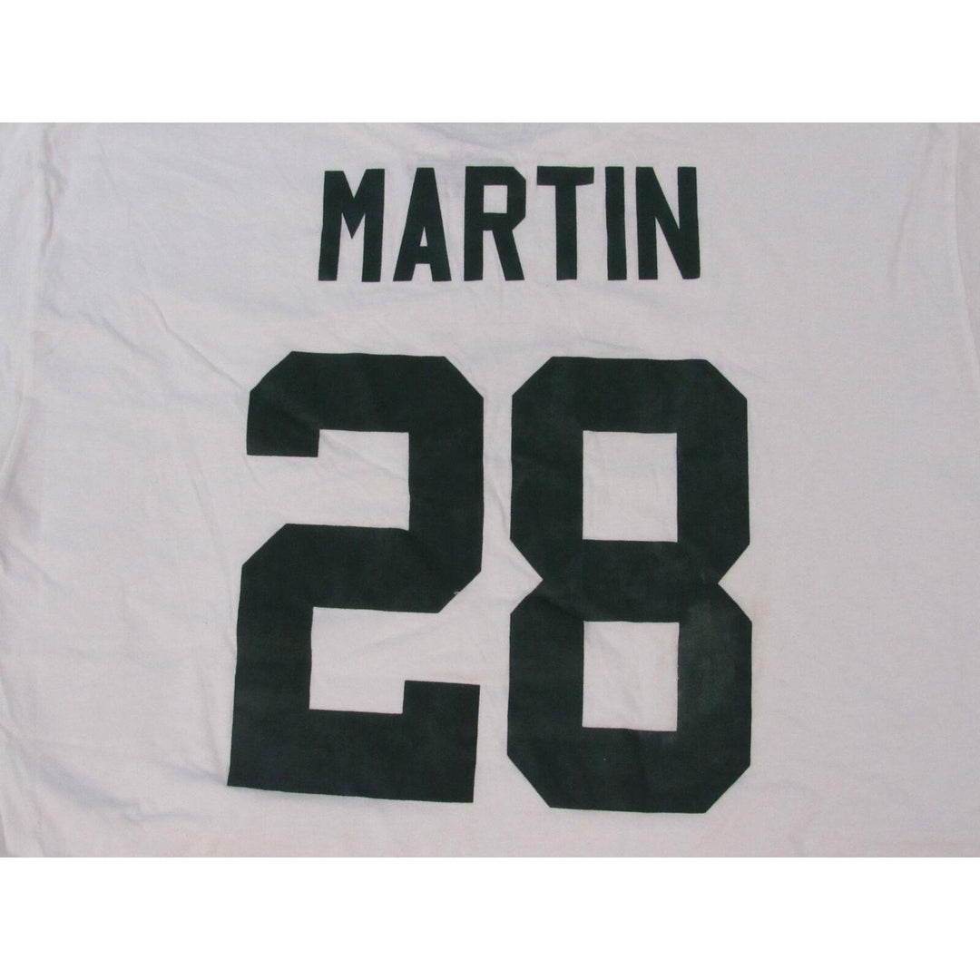 York Jets 28 Curtis Martin Mens Size L Large White Shirt Image 4