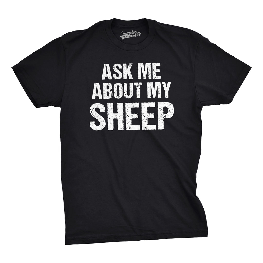 Mens Ask Me About My Sheep Funny Farm Animal Livestock Flip Up T shirt Image 4