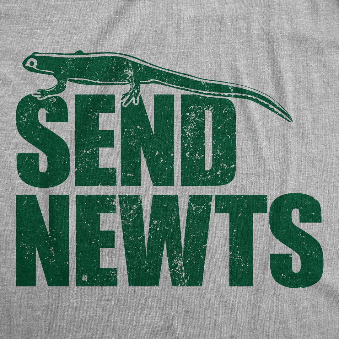 Mens Funny T Shirts Send Newts Sarcastic Graphic Novelty Tee For Men Image 2