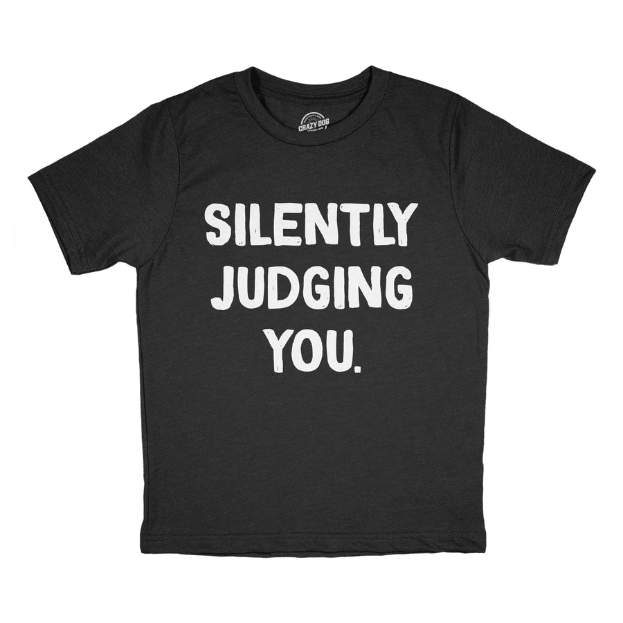 Youth Funny T Shirts Silently Judging You Sarcastoc Novelty Tee For Kids Image 1