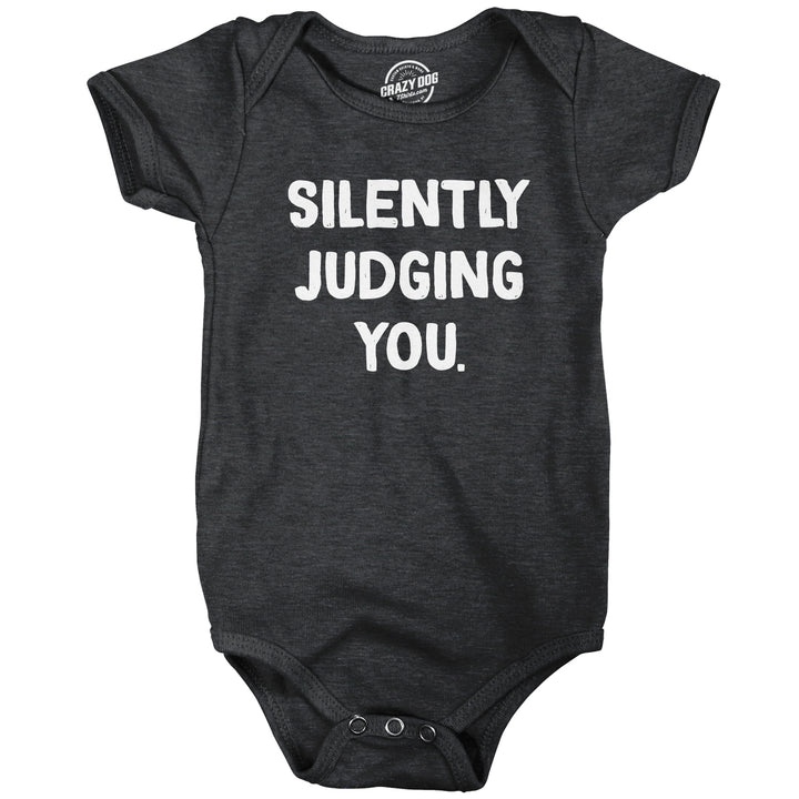 Silently Judging You Baby Bodysuit Funny Sarcastic Novelty Jumper For Infants Image 1