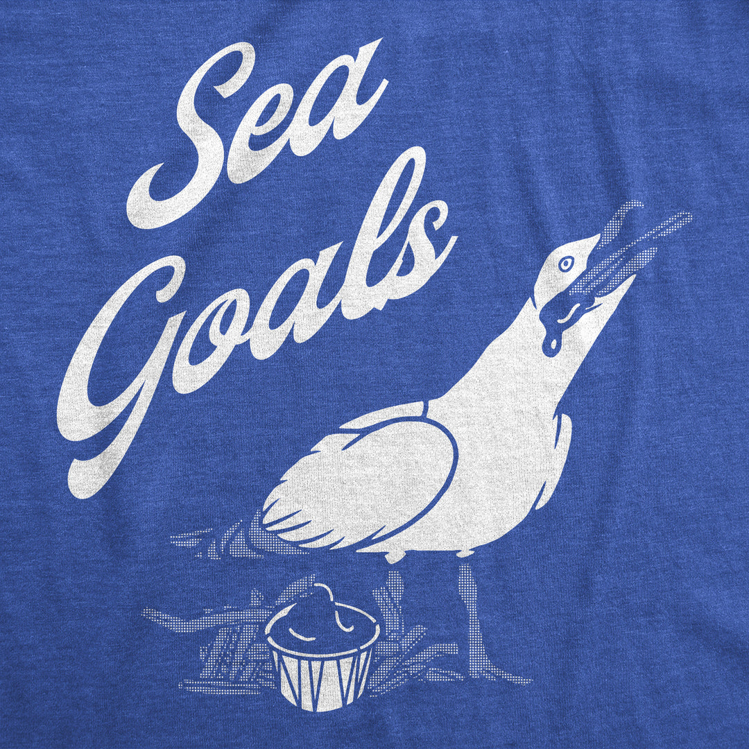 Mens Funny T Shirts Sea Goals Sarcastic Seagull Graphic Noevelty Tee For Men Image 2