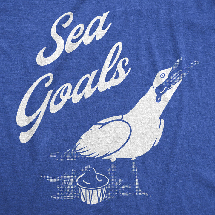 Mens Funny T Shirts Sea Goals Sarcastic Seagull Graphic Noevelty Tee For Men Image 2