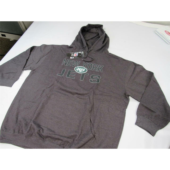 York NY Jets Mens Size 6XL Majestic Gray Hoodie Image 3