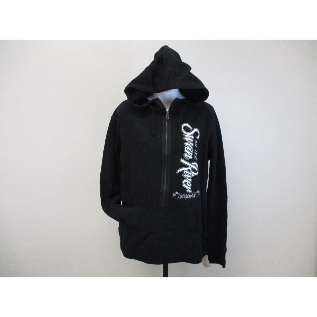 Swan River Minnesota MN Womens Size L Large Black Hoodie Image 2