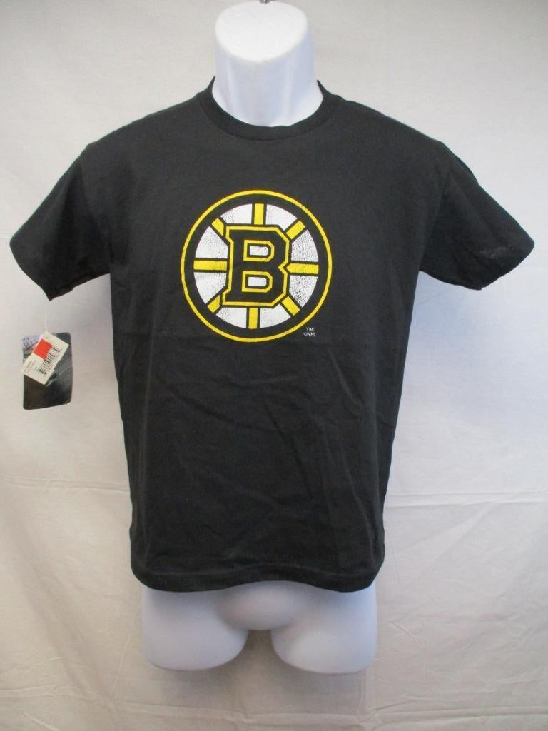 Boston Bruins Youth Size Large L Black Distressed Print Shirt MSRP 18 Image 1