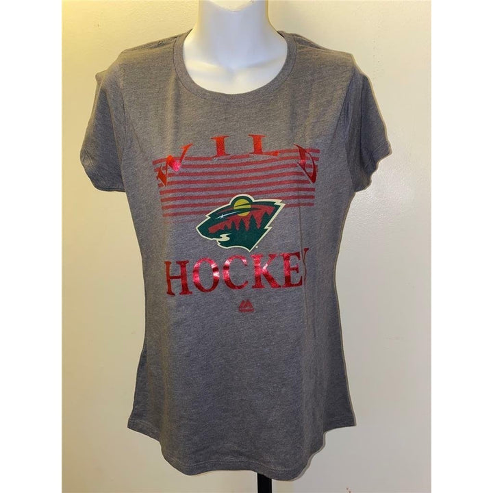 Minnesota Wild Womens Size L Large Gray Shirt Image 1