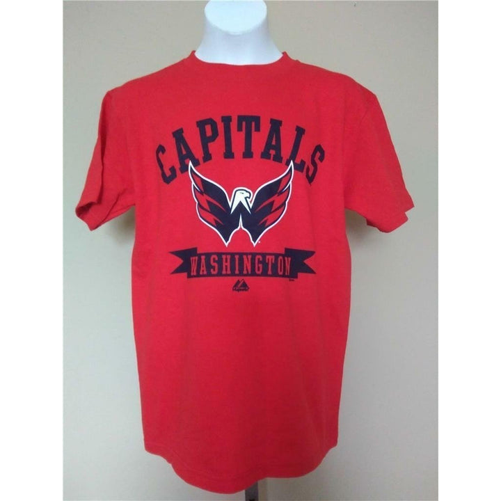 Washington Capitals Youth Size M Medium Red Majestic Shirt Image 1