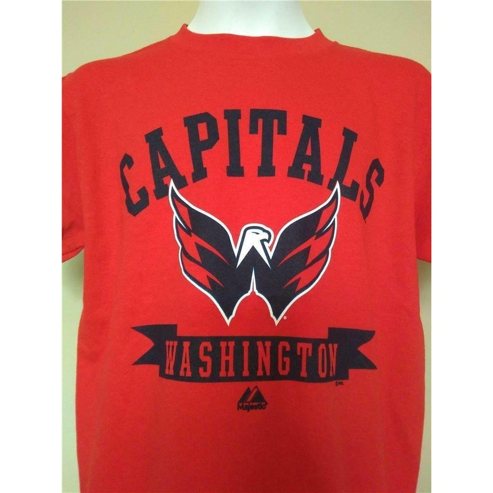 Washington Capitals Youth Size M Medium Red Majestic Shirt Image 2