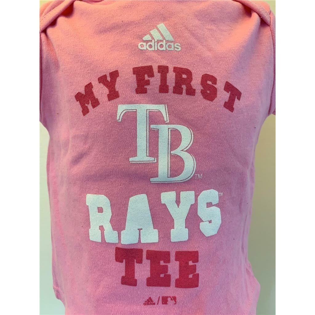 My First Tampa Bay Rays Tee Infant Size 6/9 Months Pink Adidas Shirt Image 1