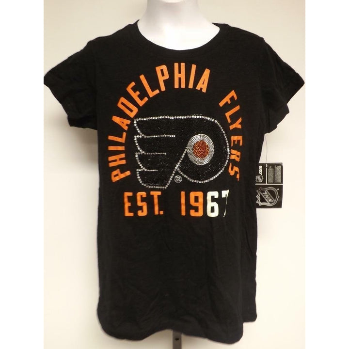 Philadelphia Flyers Hockey Womens Size S SmallBlack GIII Shirt Image 1