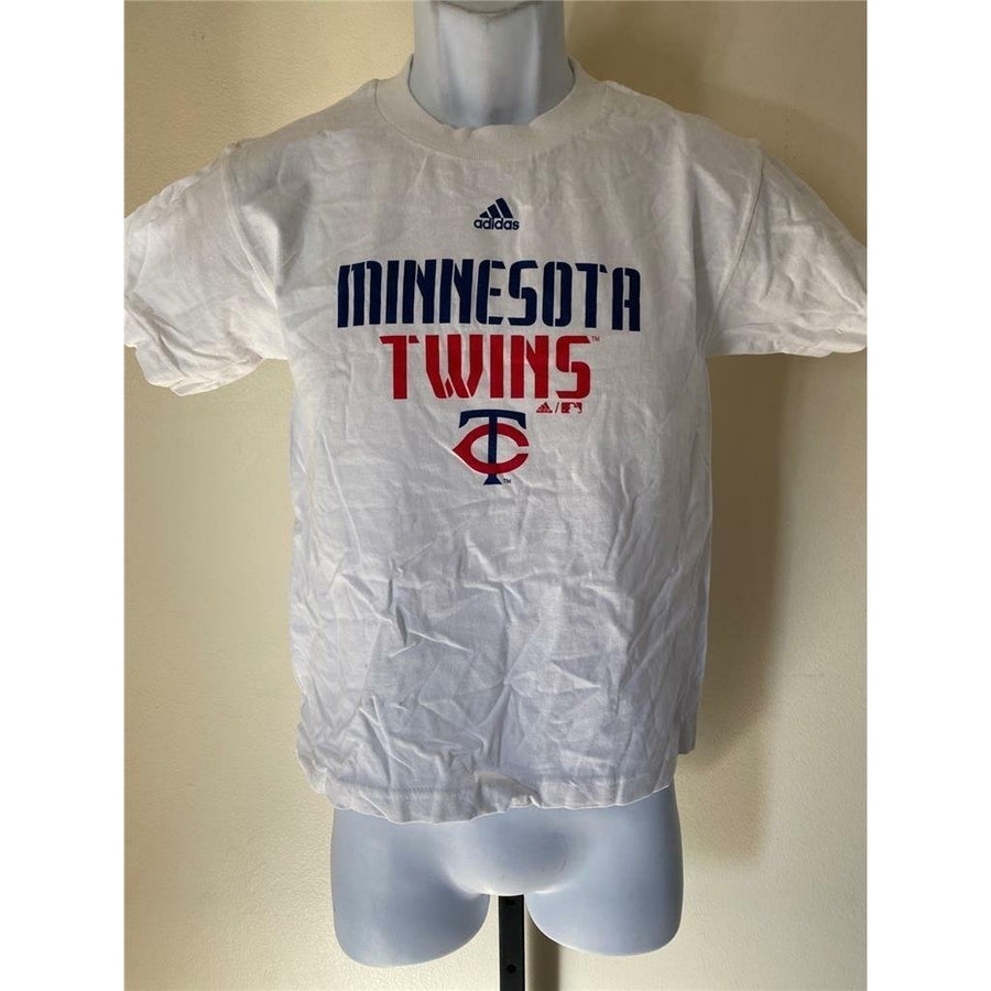 Minnesota Twins Youth Size S Small White Adidas Shirt Image 1