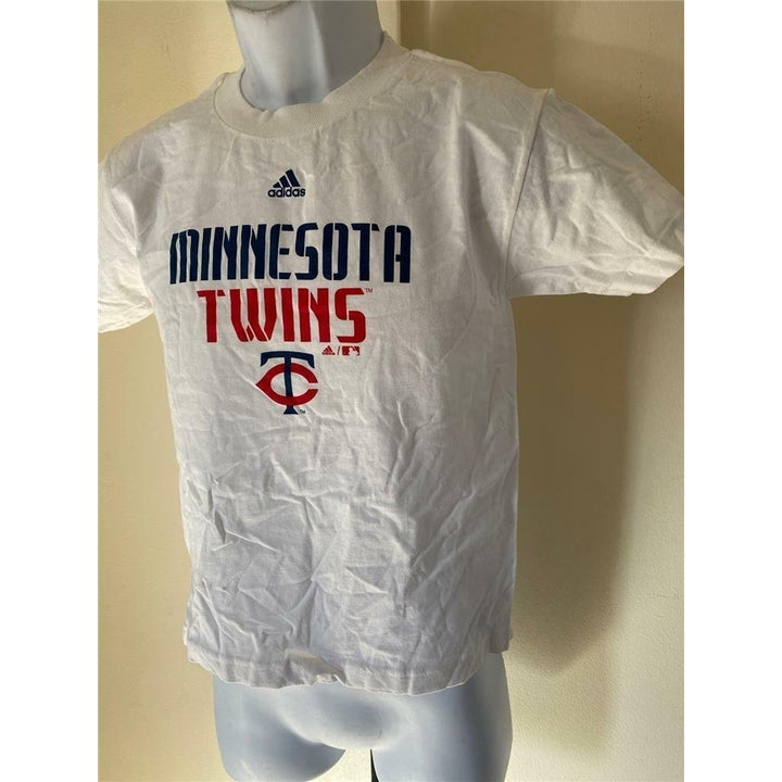 Minnesota Twins Youth Size S Small White Adidas Shirt Image 2