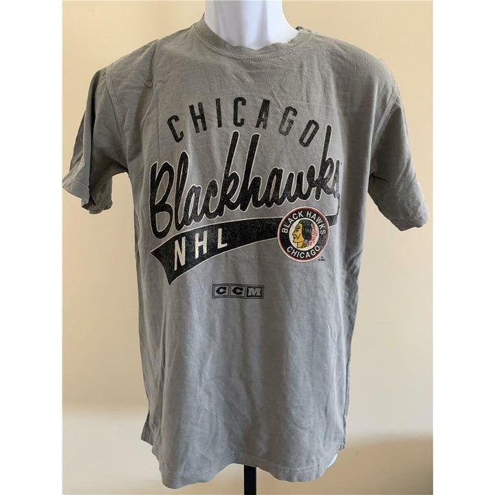 Chicago Blackhawks Mens Size S Small Gray CCM Shirt Image 1