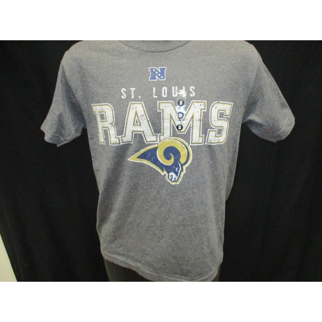 St. Louis Rams Men Sizes S Small Gray Majestic Shirt MSRP 25 Image 2