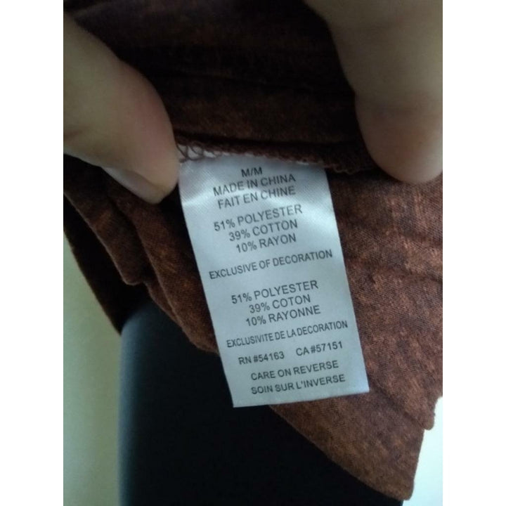 Mens Size M Medium Blank Brown Shirt Image 3