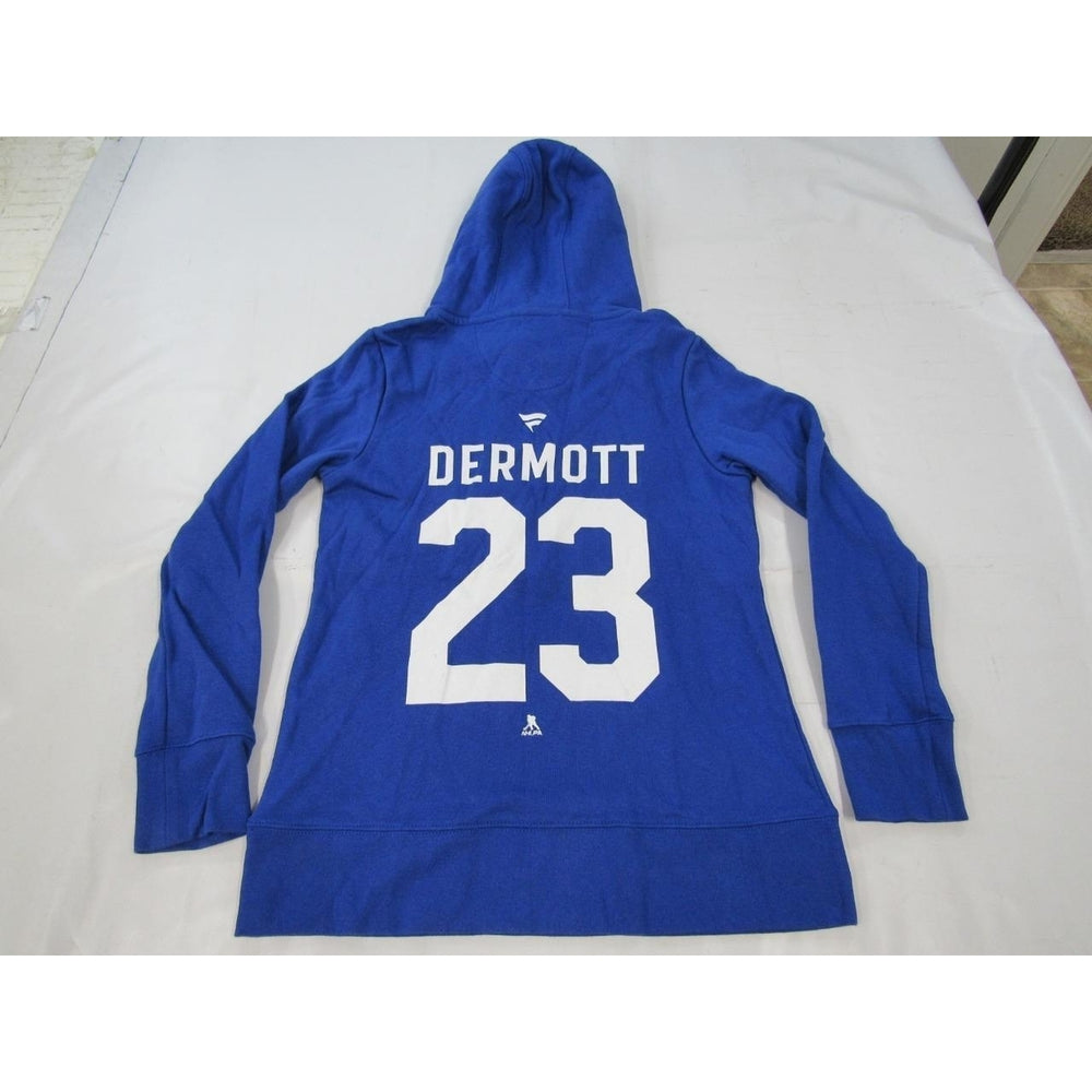 Toronto Maple Leafs 23 Travis Dermott Mens Size S Small Blue Hoodie Image 2