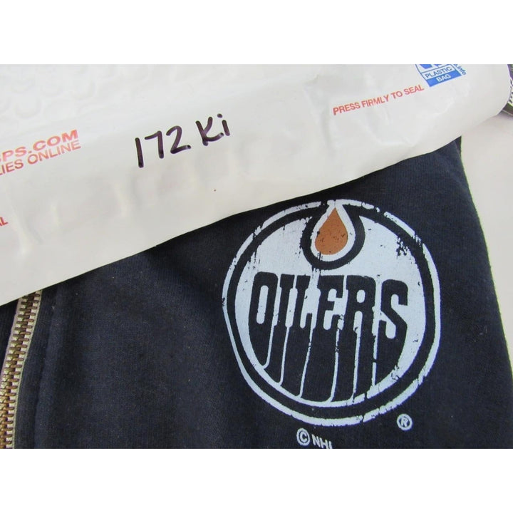 Edmonton Oilers Mens Size 1XL Big and Tall Blue Gray Full Zip Jacket Hoodie Image 4