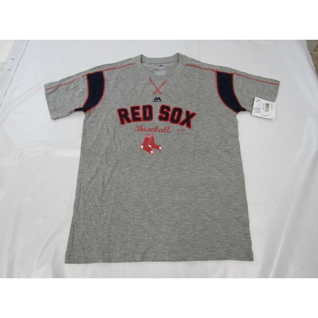 Boston Red Sox Youth Size L Large (14/16) Heather Gray Majestic Shirt 25 Image 1