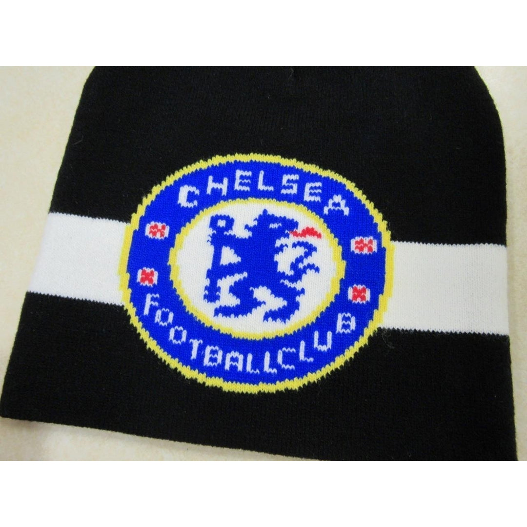 Chelsea Football Club Mens Size OSF Black Hat Beanie Image 3