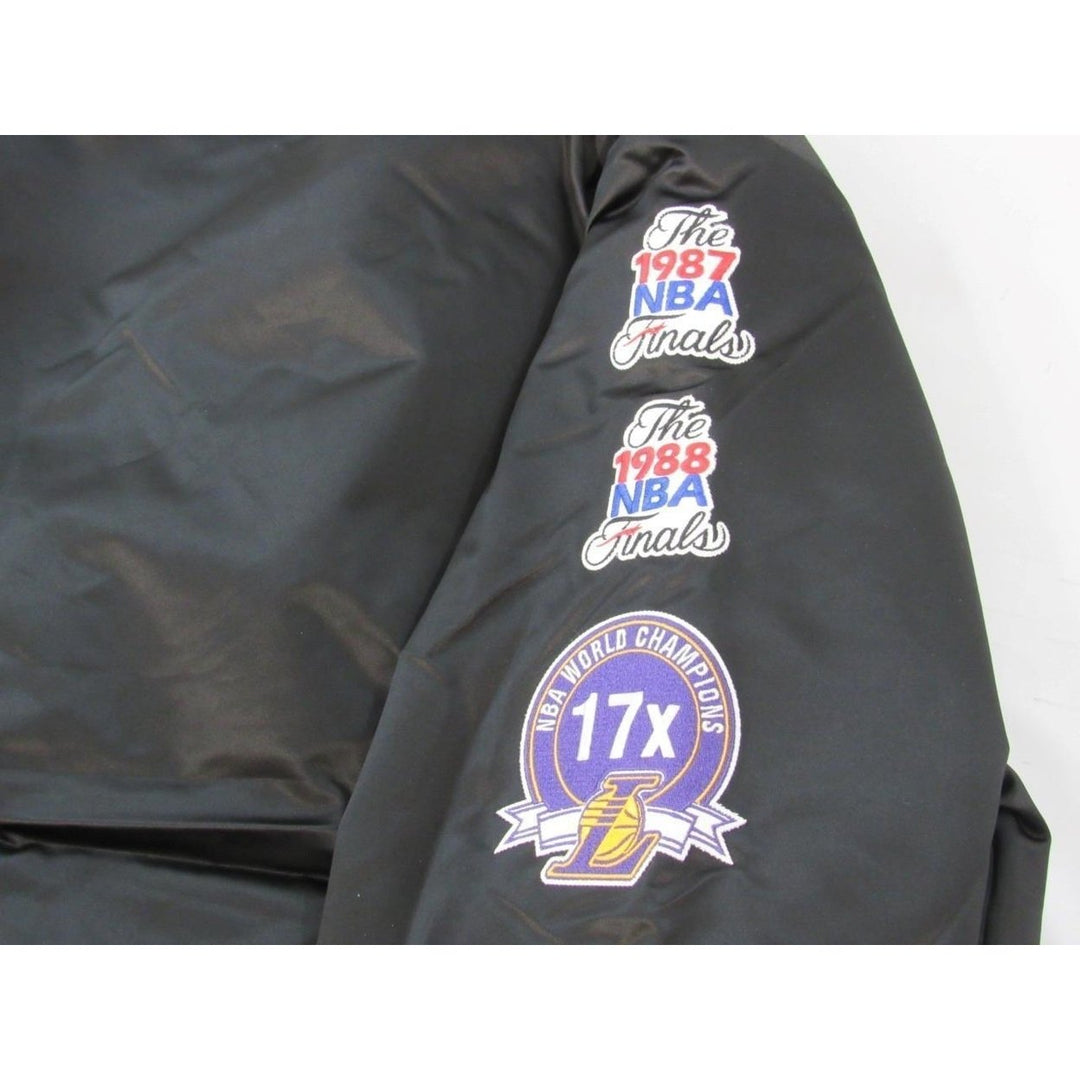 2010 Finals Los Angeles Lakers Mens Mitchell and Ness Heavy Satin Snap Jacket 175 Image 4