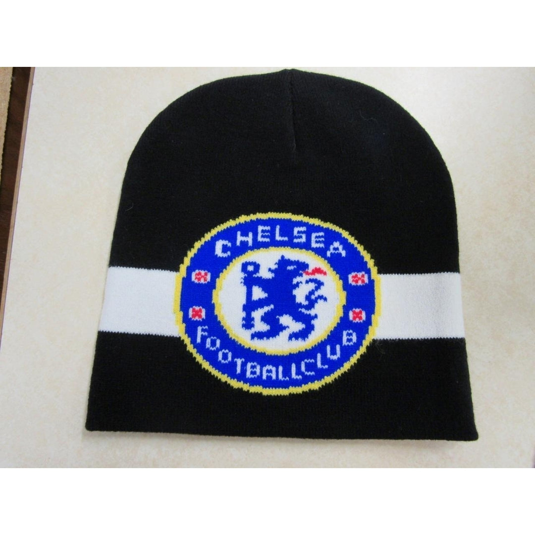 Chelsea Football Club Mens Size OSF Black Hat Beanie Image 4