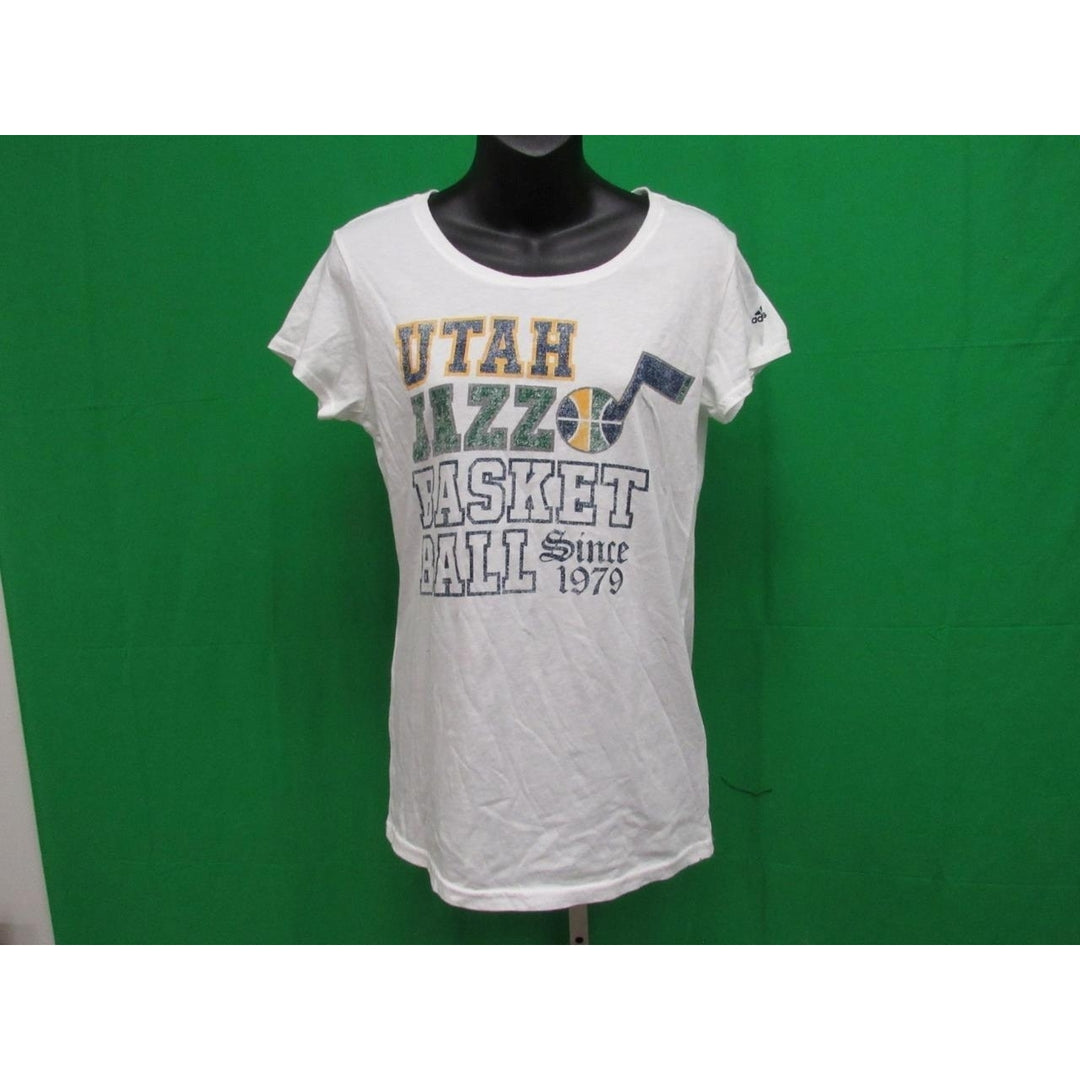 Utah Jazz Basketball Since 1979 Womens Size L Large Adidas White Shirt Image 1