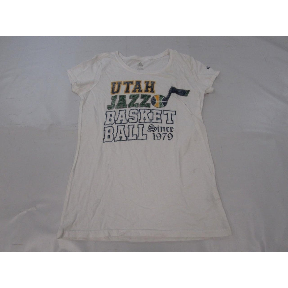 Utah Jazz Basketball Since 1979 Womens Size L Large Adidas White Shirt Image 2