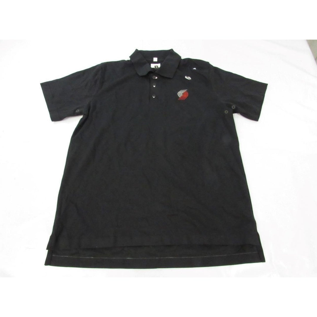 Portland Trailblazers Mens Size M Black Adidas Polo Shirt Image 1