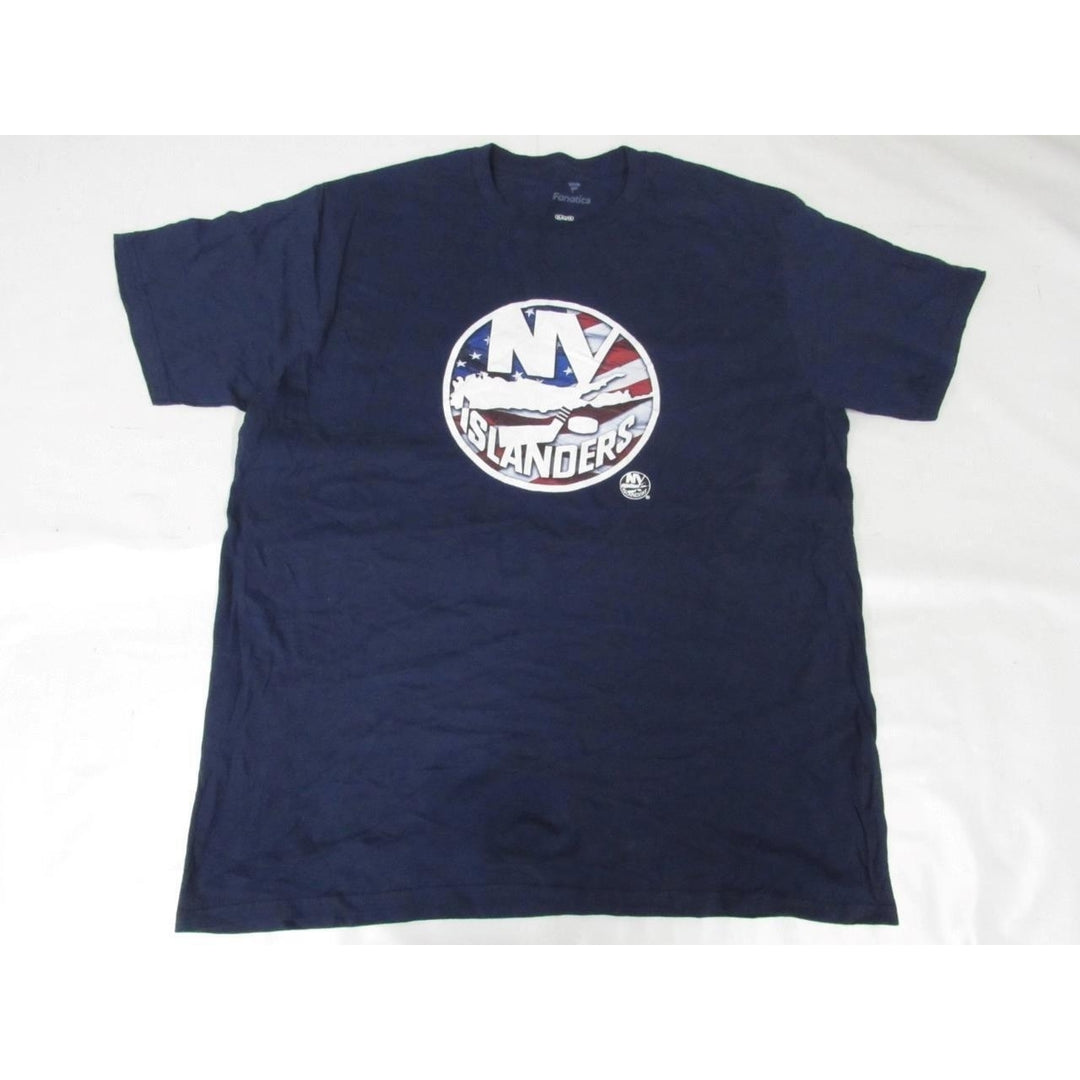 Patriotic York Islanders Mens Size XL Blue T-Shirt Image 1