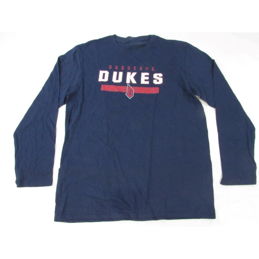 Duquesne Dukes Mens Size L Large Blue Long Sleeve Shirt Image 1