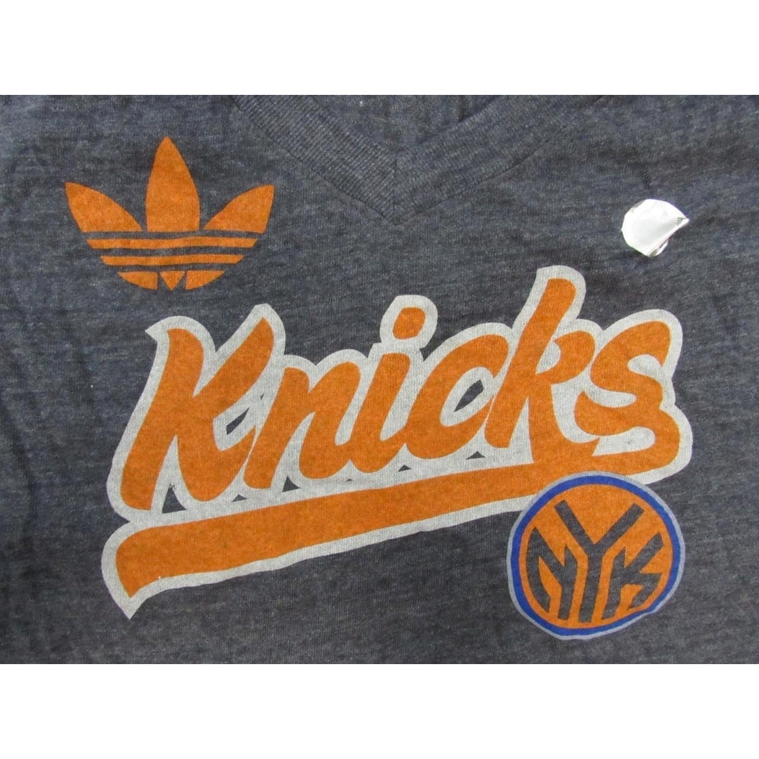 York Knicks Womens Size L Large Gray V-Neck Adidas Shirt Image 3