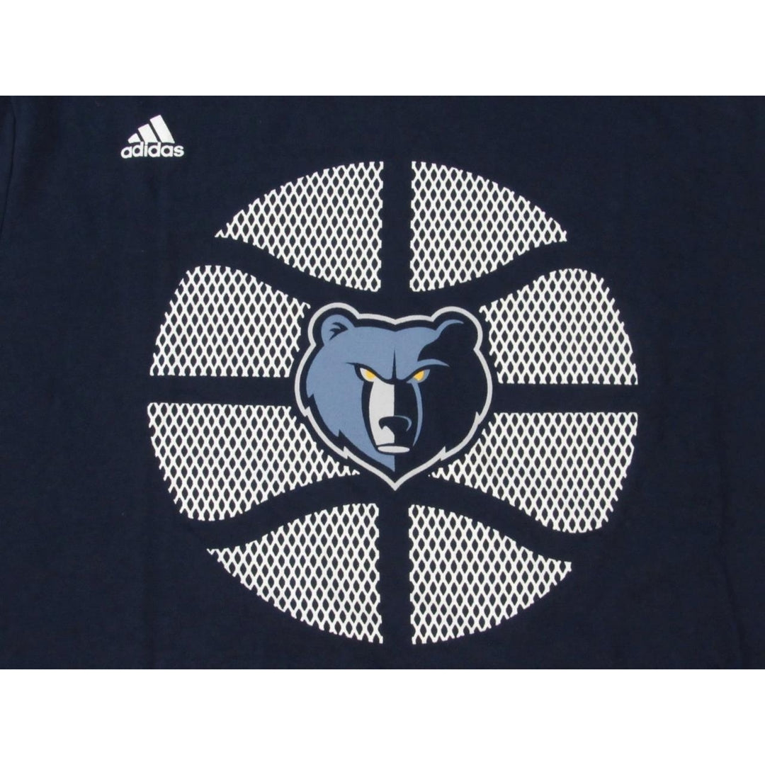 Memphis Grizzlies Mens Size M Medium Blue Adidas Long Sleeve Shirt Image 3