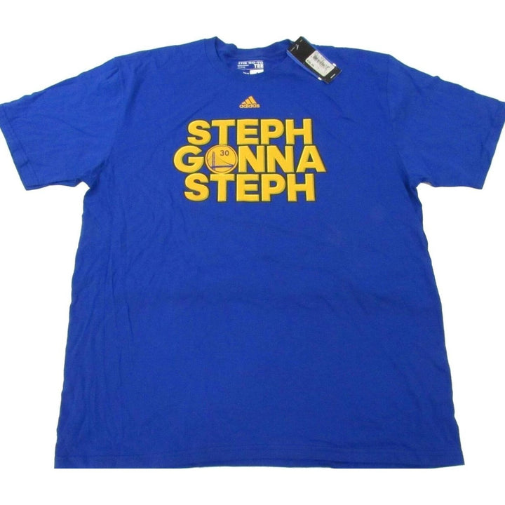 Golden State Warriors 30 Stephen Curry Mens Size XL Adidas Blue Shirt 30 Image 1