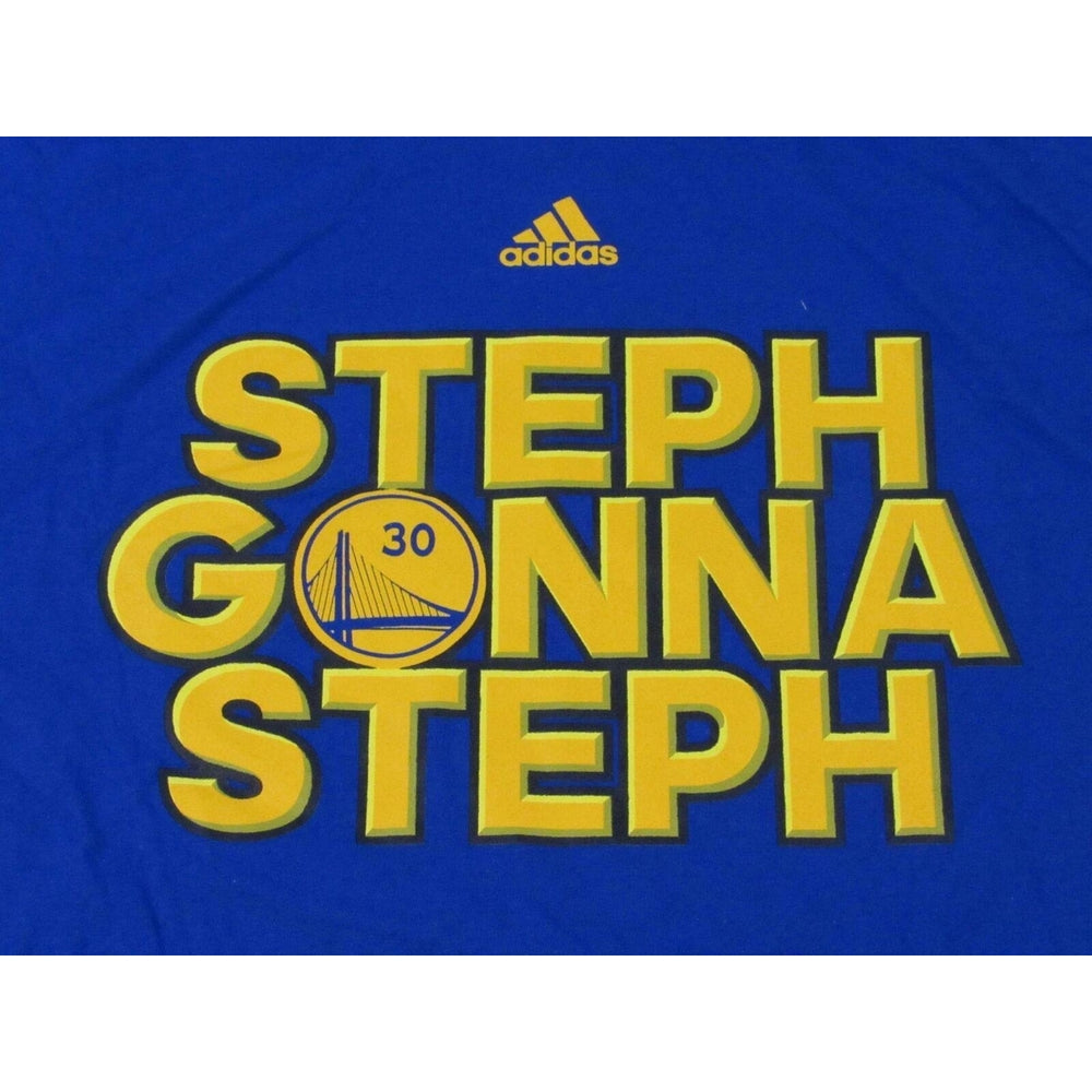 Golden State Warriors 30 Stephen Curry Mens Size XL Adidas Blue Shirt 30 Image 2