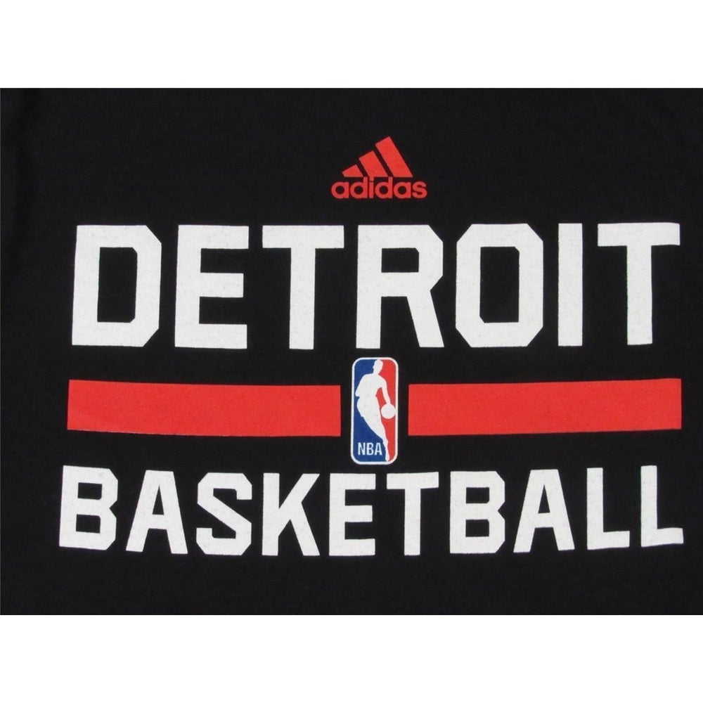 Detroit Pistons Mens Size 3XL Adidas Black Climalite Long Sleeve Shirt Image 2