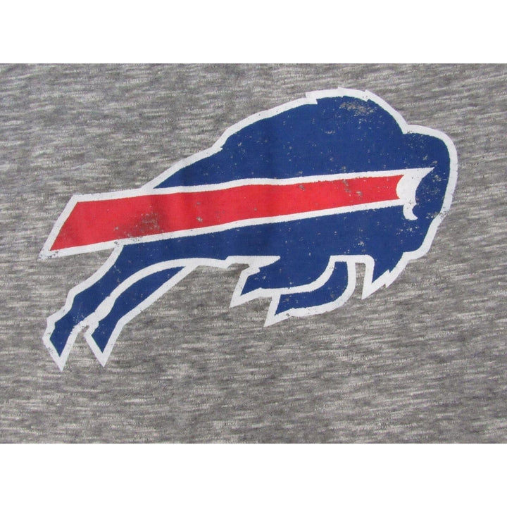 Buffalo Bills Mens Size L Heather Gray Majestic Shirt w/ Distressed Print Image 3