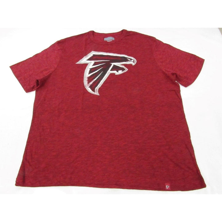 Atlanta Falcons Mens Size 2XL Heather Red Majestic Shirt w/ Distressed Print Image 1