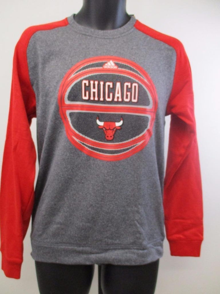 Chicago Bulls Mens size S Small Gray/Red Long Sleeve Adidas Shirt MSRP 60 Image 1