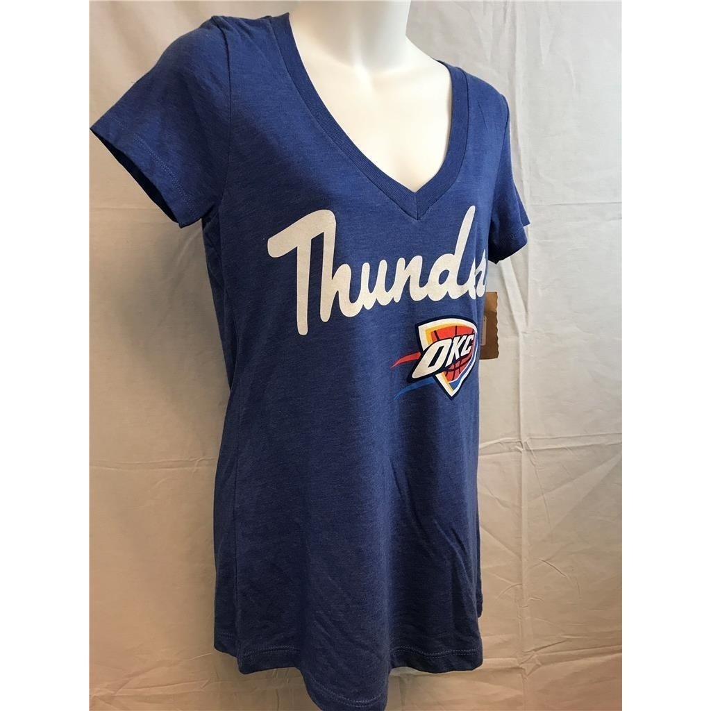 Oklahoma Thunder Womens Size L Large Blue V-Neck Sportiqe Shirt MSRP 28 Image 2