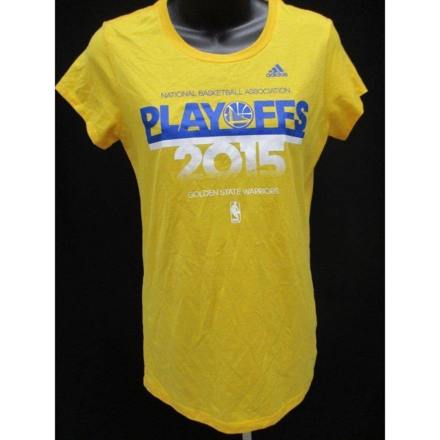 Golden State Warriors Womens Size M Medium Yellow Adidas Shirt Image 1