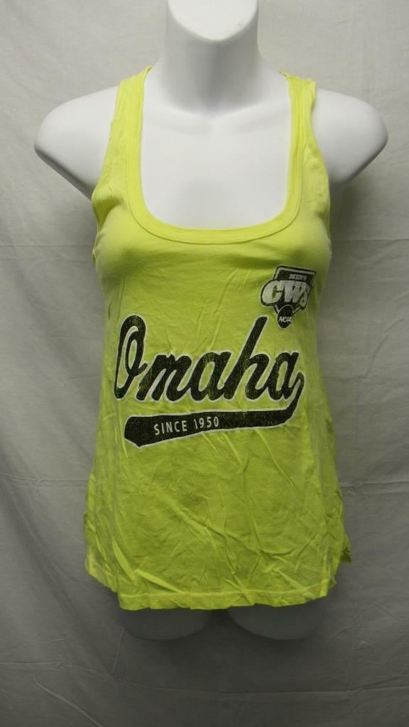 College World Series Omaha Since 1950 Womens Size XS X-Small Yellow Tank Top Image 1