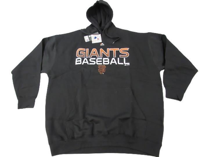 San Francisco Giants Mens Size 4XL 4XLarge Black Majestic Hoodie Image 1